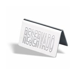 PLACA RESERVADO INOX 5X10CM
